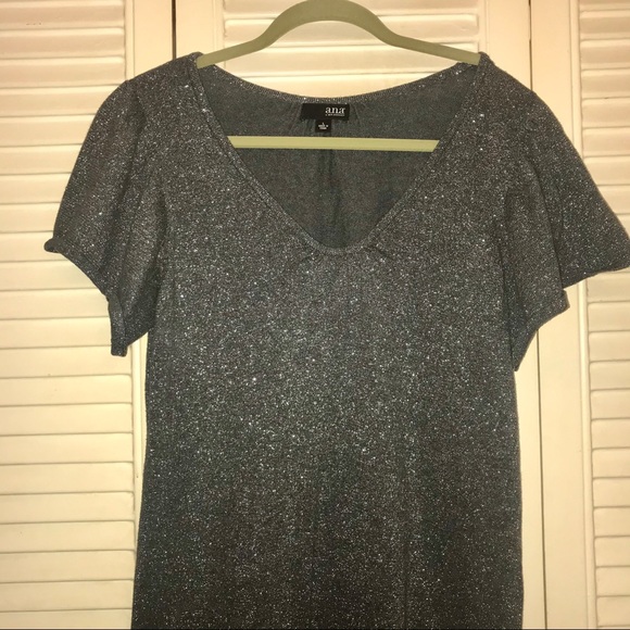 a.n.a Tops - 4/20 Silver Glittery Tunic/Mini Dress
